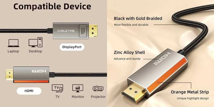 Extra Digital Kabelis DisplayPort - HDMI, 8K, 3m, 2.1ver