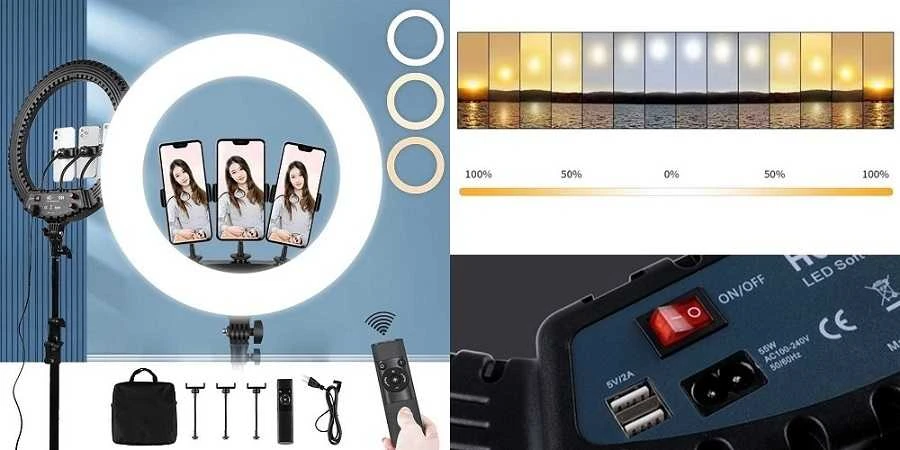Extra Digital LED Žiedinė Lempa 45cm, 2.1m Aukštis