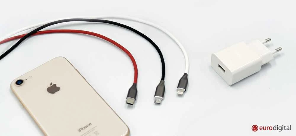 Extra Digital Silikoninis kabelis USB-Micro USB (baltas, 1m)