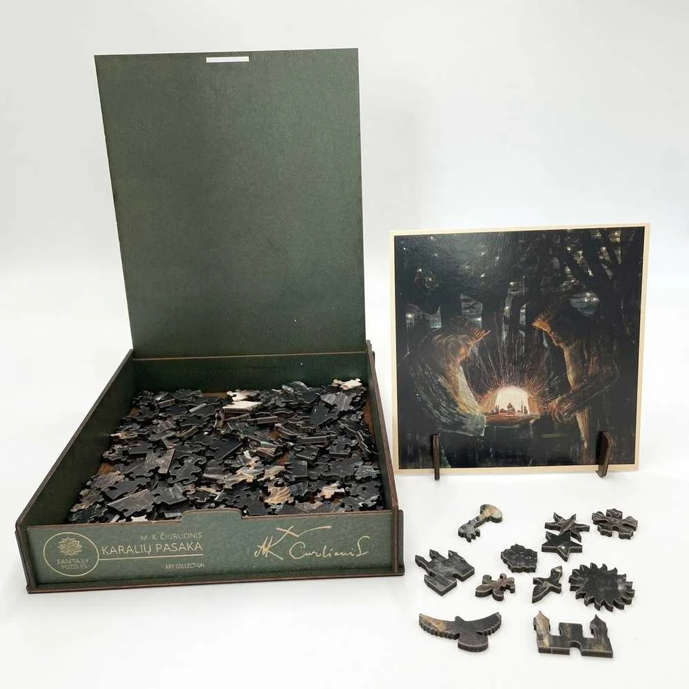 Fantasy Puzzles Medinė dėlionė M.K. Čiurlionis Karalių pasaka – 300 det., unikali dovana