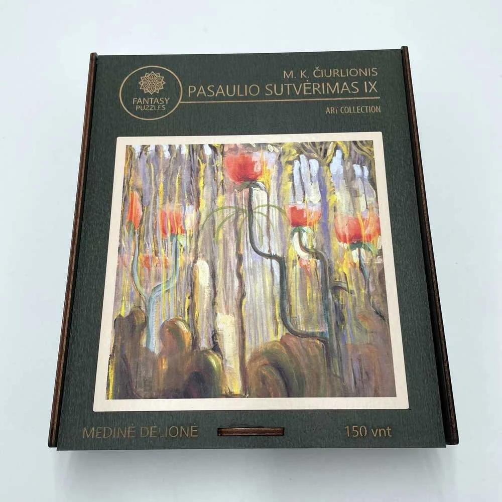 Fantasy Puzzles M.K. Čiurlionis „Pasaulio sutvėrimas IX“ kolekcinė medinė dėlionė, 150 det., M