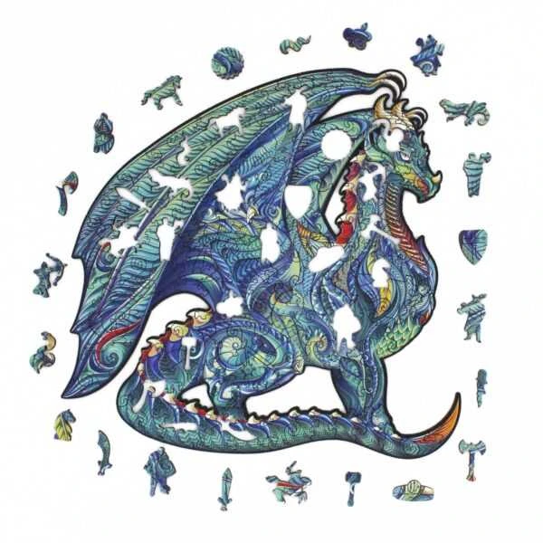 Fantasy Puzzles Dragon Dėlionė Iš Medžio XL Dydis (870 detalių)