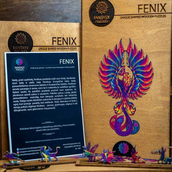 Fantasy Puzzles Fenix Dėlionė Iš Medžio M Dydis (130 detalių)