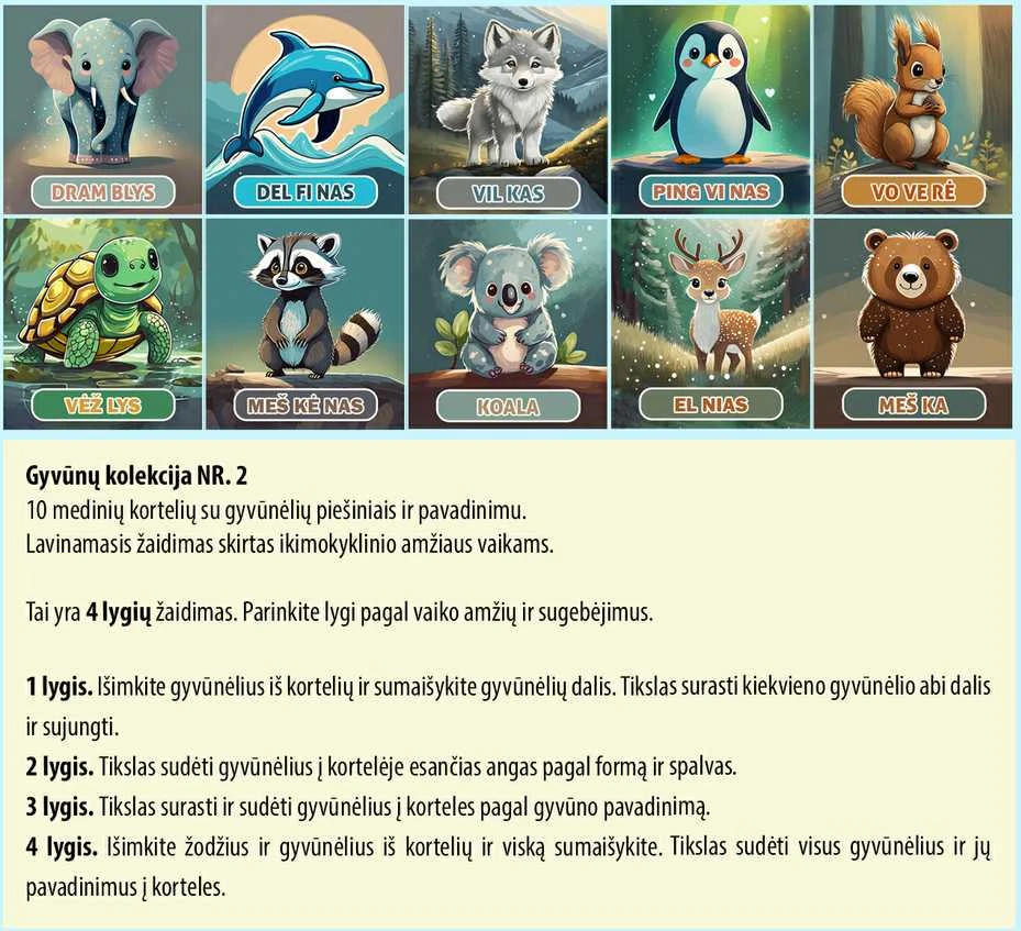 Fantasy Puzzles Lavinamoji Dėlionė Iš Medžio (Gyvūnų kolekcija nr. 2) (LT)