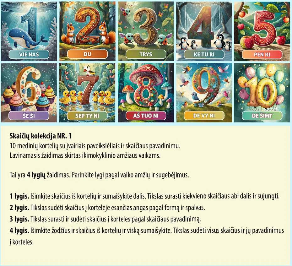 Fantasy Puzzlesn Lavinamoji Dėlionė Iš Medžio (Skaičių kolekcija nr. 1) (LT)