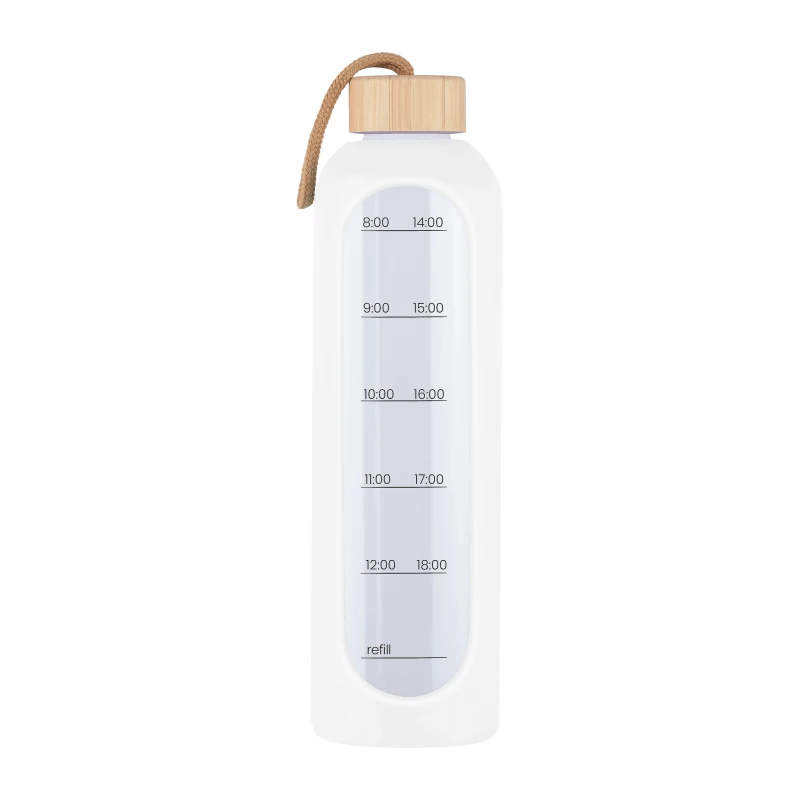 Gertuvė Feiyu Tech Gėrimo Butelis - FeiyuTech KiCA Hydro Stiklas 1000 ml Su Silikono Rankove - Balta