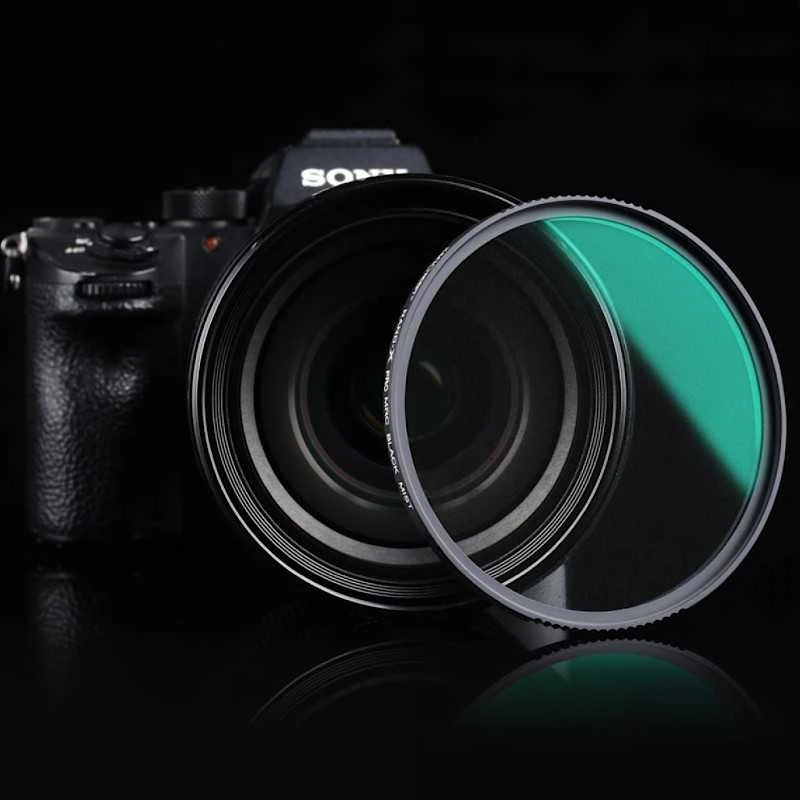 Fotografijos filtras - K&F Concept Juodas Mist 1/4 Diffusion 62mm Difuzinis Filtras Juodas