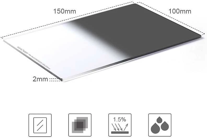Filtras - K&F Concept ND8 Graduotas Filtras 100x150mm