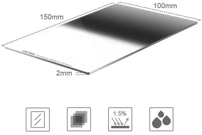 Filtras - K&F Concept ND8 Graduotas Filtras 100x150mm ND0.9