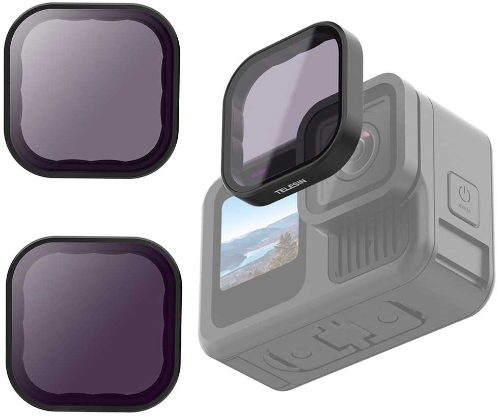 Set of 3 Telesin ND 8/16/32 filters for GoPro GoPro Hero 13 Juodas (S5-FLT-12-TGP)