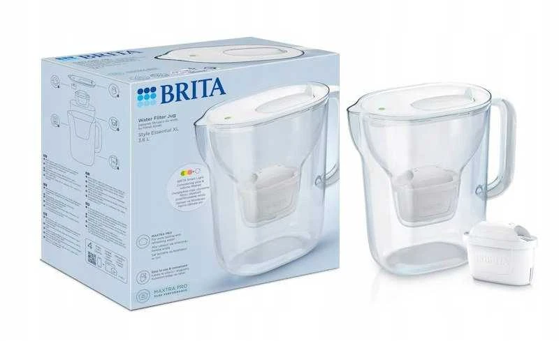 BRITA Style ESSENTIAL XL baltas filtro ąsotis + MX Pro Pure Performance filtras