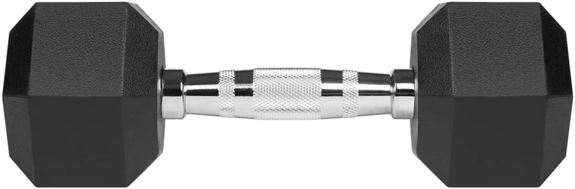 Fitneso Įranga - Rebel Active 2x5 Kg Guma Padengti Hanteliai Juodi