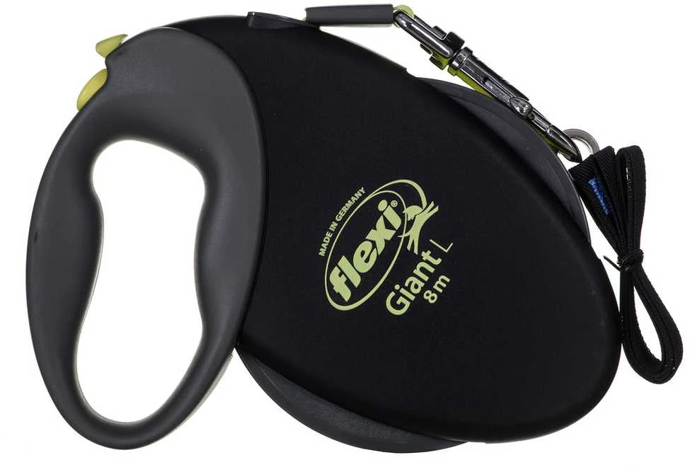 Flexi Giant Automatinis juostinis pavadėlis, 8 m / šunims iki 50kg / spalva: juoda ir pilka