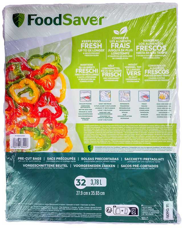 Food Saver Vakuuminiai Maišeliai - Macom 3201 Stačiakampis 32 Vnt. Balta