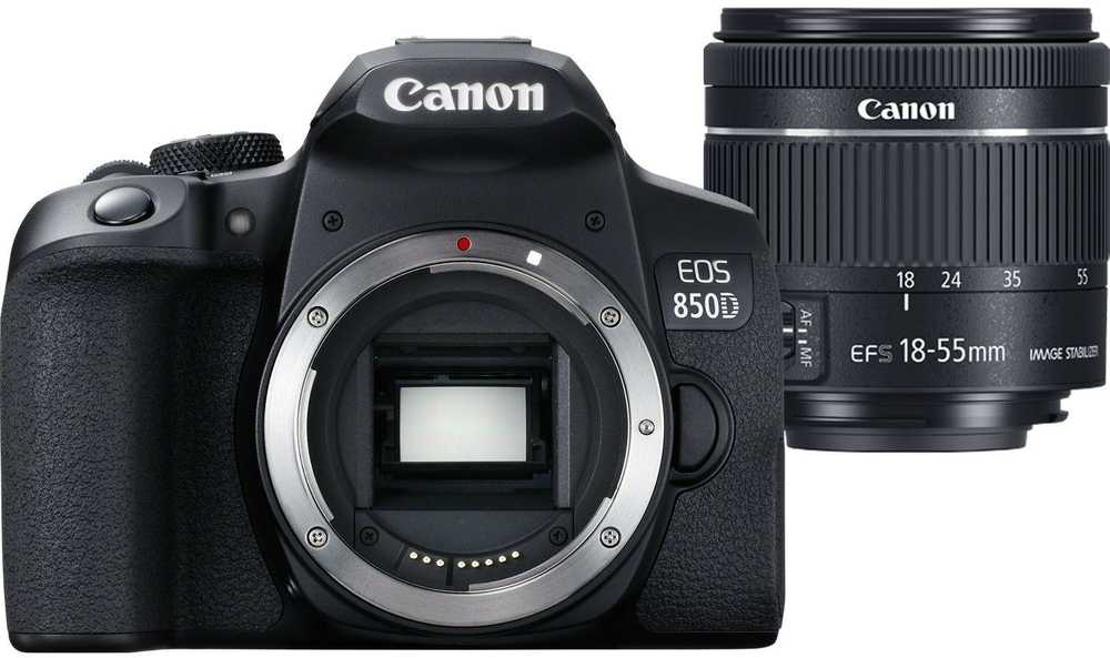 Canon EOS 850D SLR fotoaparato komplektas 24,1 MP CMOS 6000 x 4000 pikseliai Juoda