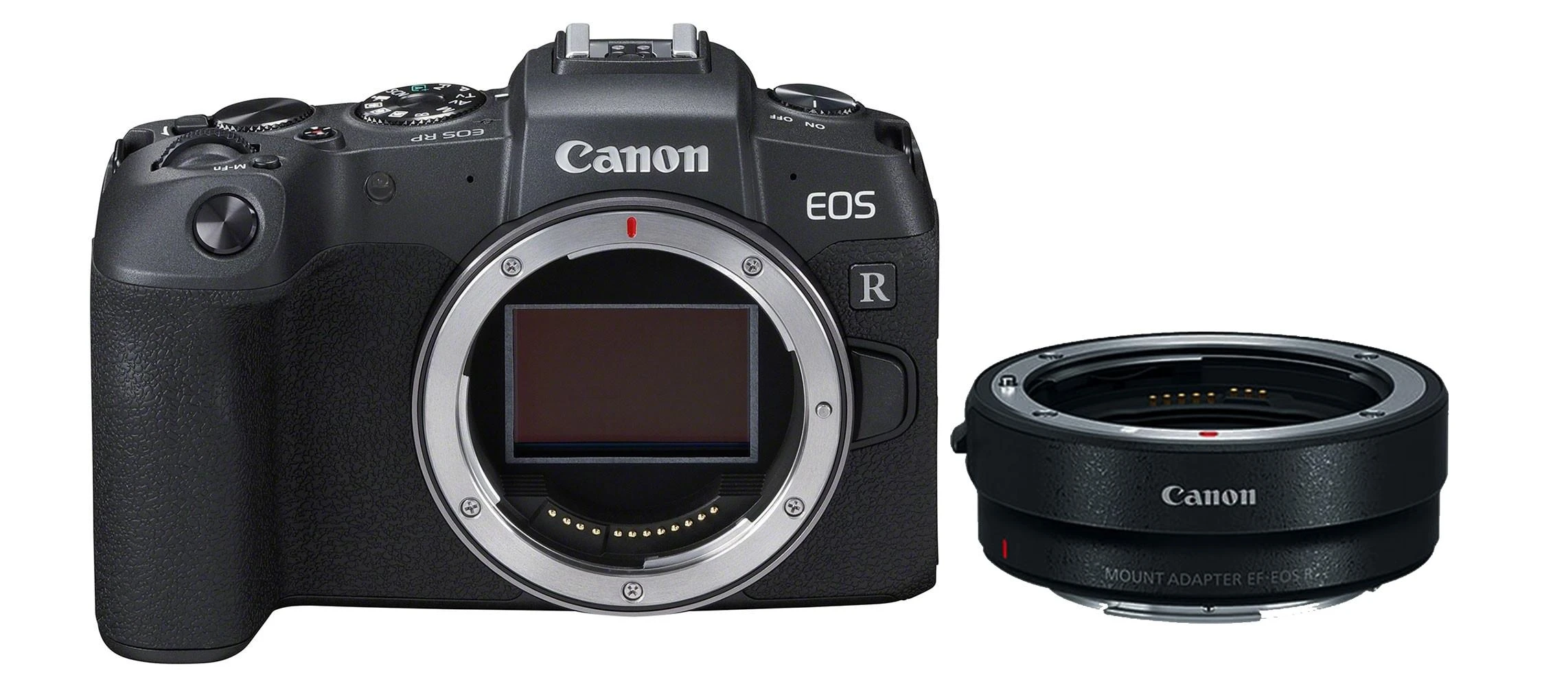 Canon hibridinis fotoaparatas EOS RP korpusas + MT adapteris Megapikselis 26,2 MP, ISO 50-102400, Ekrano įstrižainė 3,0 ", Wi-Fi, Nustatymas ant objektyvo; Pridedamas fokusavimas, CMOS, Juodas