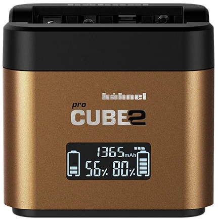 Fotoaparato Akumuliatoriaus Įkroviklis - Hähnel ProCube2 Įkroviklis Olympus Fotoaparatams, Dvigubas, 2,4 A USB, LCD