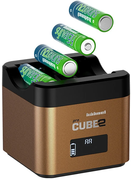 Fotoaparato Akumuliatoriaus Įkroviklis - Hähnel ProCube2 Įkroviklis Olympus Fotoaparatams, Dvigubas, 2,4 A USB, LCD