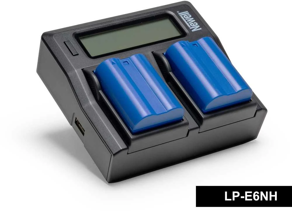 Newell Supracell Set 1x DC-LCD charger 2x SupraCell Protect LP-E6NH battery for Canon