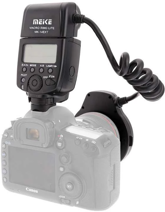 TTL makro LED blykstė, skirta „Canon“ / „Meike Mk-14ext-c“