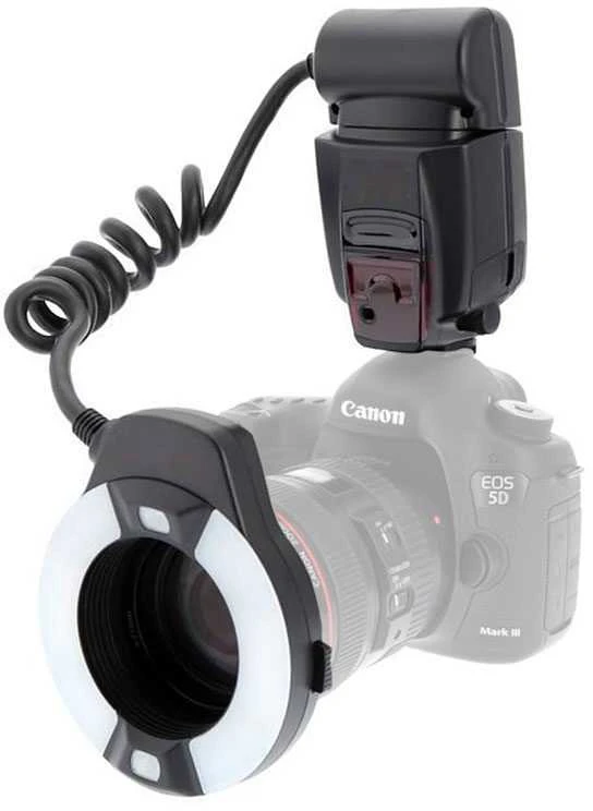 TTL makro LED blykstė, skirta „Canon“ / „Meike Mk-14ext-c“
