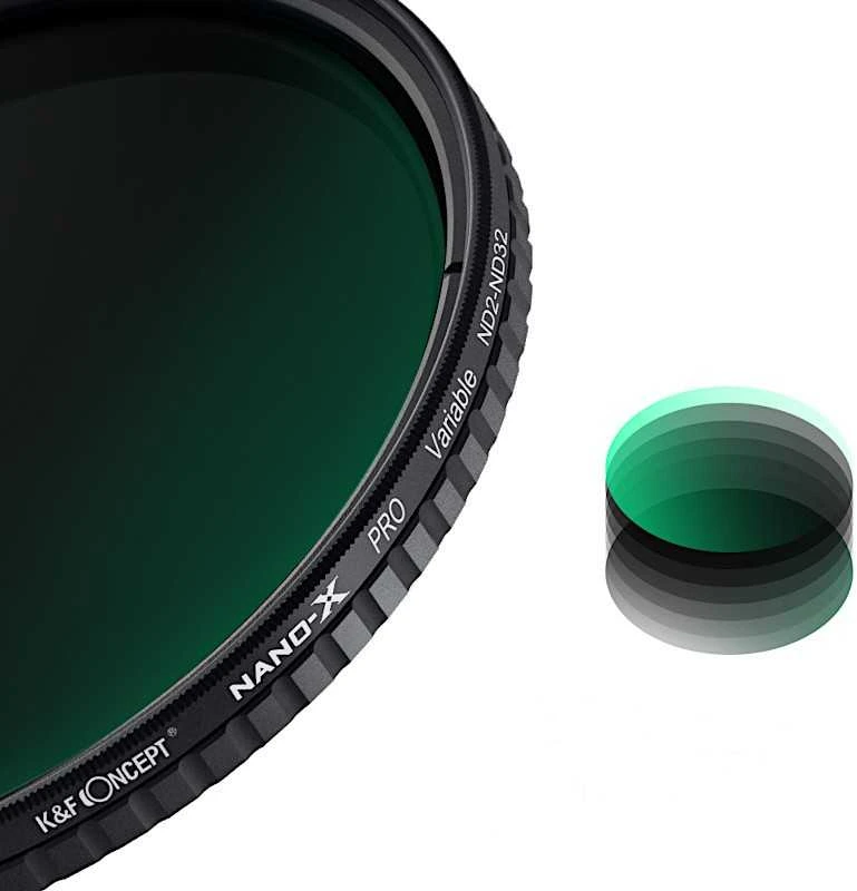 Fotografijos filtras - K&F Concept Nano-X ND2-ND32 49mm Reguliuojamas ND Filtras