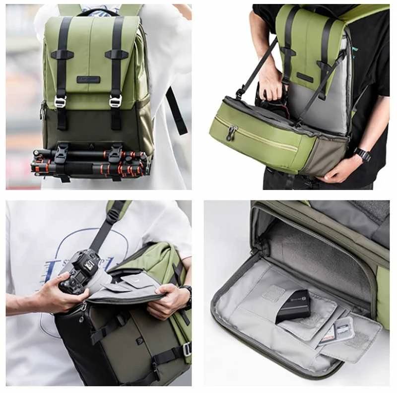 Fotoaparato Kuprinė - K&F Concept BETA 20L su Nešiojamo Kompiuterio Skyriumi Žalia