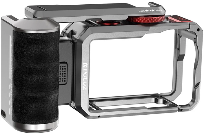 Titano išplėtimo laikiklis su rankena ir papildomomis „Puluz“ jungtimis, skirtas „DJI Osmo Action 6“