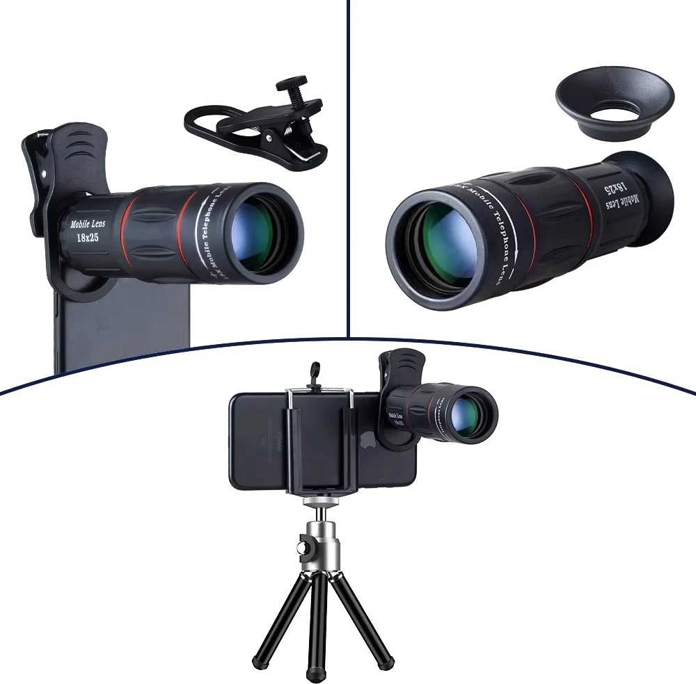 Fotoaparato Objektyvas - Apexel APL-T18XZJ 18x Telefoto Objektyvas išmaniesiems telefonams su trikojų