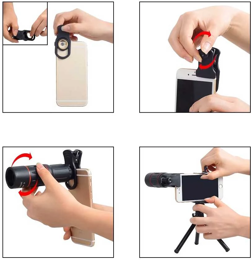 Fotoaparato Objektyvas - Apexel APL-T18XZJ 18x Telefoto Objektyvas išmaniesiems telefonams su trikojų
