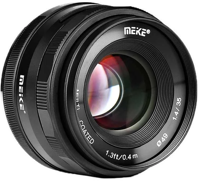Fotoaparato objektyvas - Meike MK 35mm F1.4 MF Sony E Mount, f/1.4, rankinis fokusavimas, metalinis korpusas