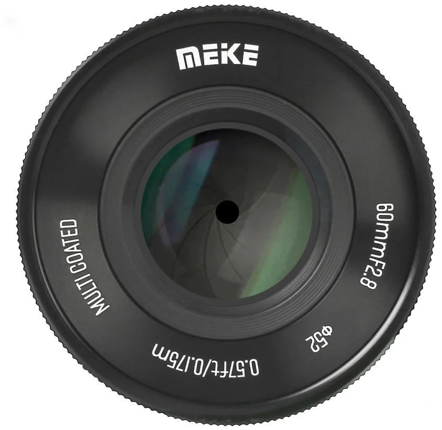 Fotoaparato objektyvas - Meike MK 60 F2.8 Canon RF jungtis 1:1 makro 17 cm 49 mm