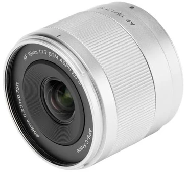 Fotoaparato objektyvas - Viltrox AF 15 mm F1.7 Air Fuji XF sidabrinis