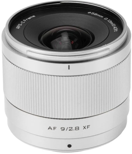 Fotoaparato objektyvas - Viltrox AF 9 mm F/2.8 Air X Mount sidabrinis