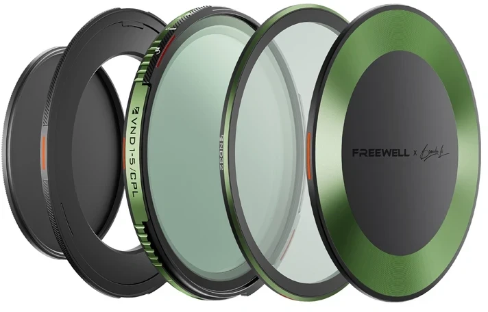Kintamo židinio nuotolio ND/CPL filtro komplektas Freewell Brandon Li 67mm