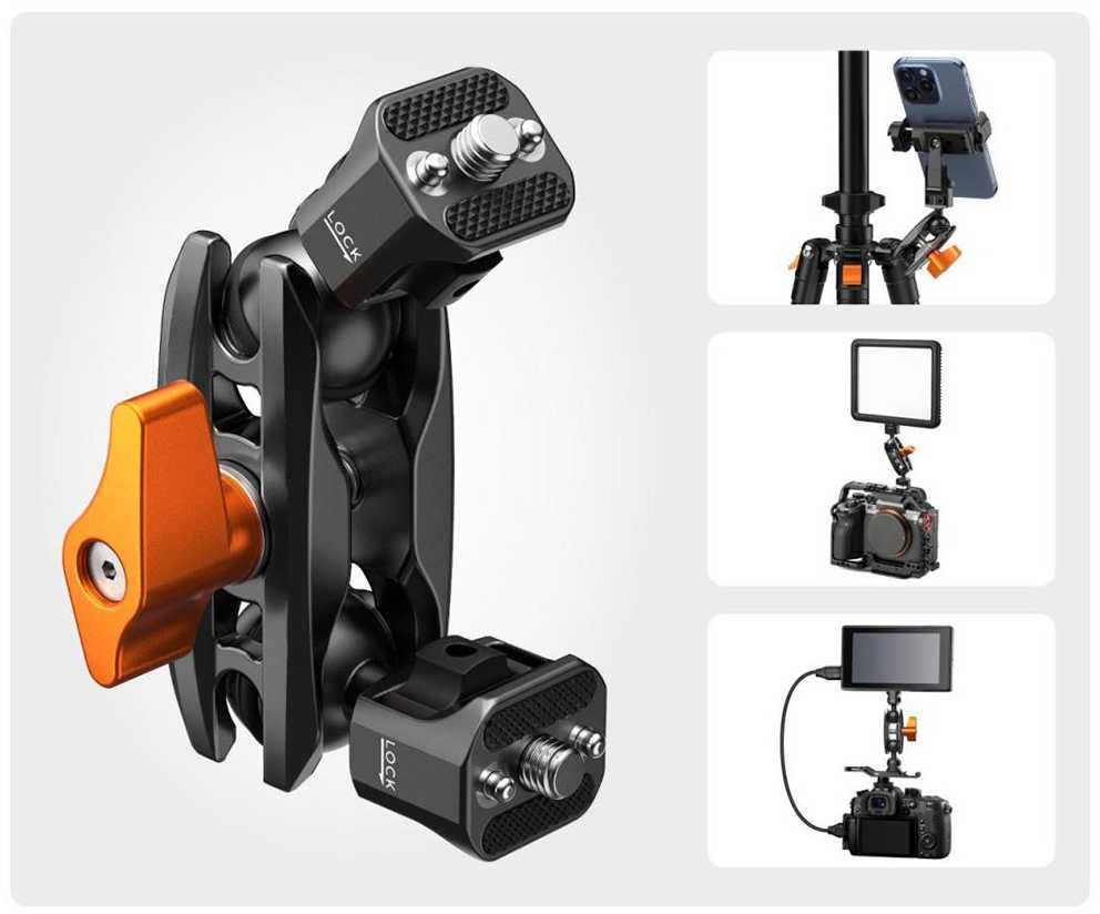 Fotoaparato Priedai - K&F Concept MS14 Magic Arm 2x 1/4'' 12cm Load 300g
