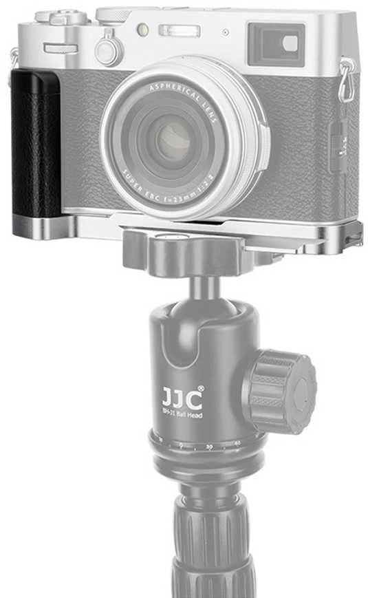 Fotoaparato priedas - JJC HG X100VI rankena aliuminio lydinys ARCA Swiss sidabrinė