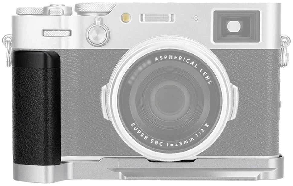 Fotoaparato priedas - JJC HG X100VI rankena aliuminio lydinys ARCA Swiss sidabrinė