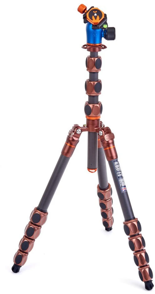 Fotoaparato trikojis - 3 Legged Thing Pro 2.0 Albert Carbon su AirHed Pro bronzos spalvos