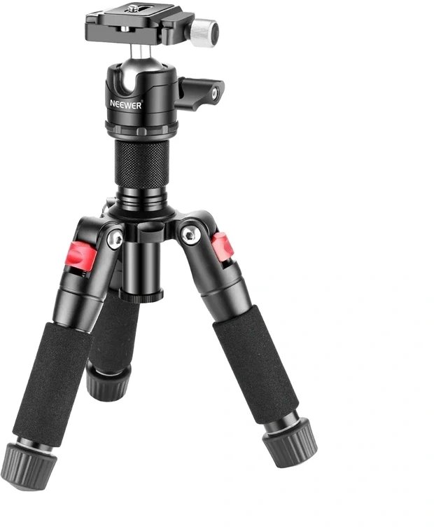 Fotoaparato Trikojis - NEEWER Mažas Stalinis Trikojis 17–50 cm 5kg 360° Rutulinė Galvutė Arca-Swiss Raudonas