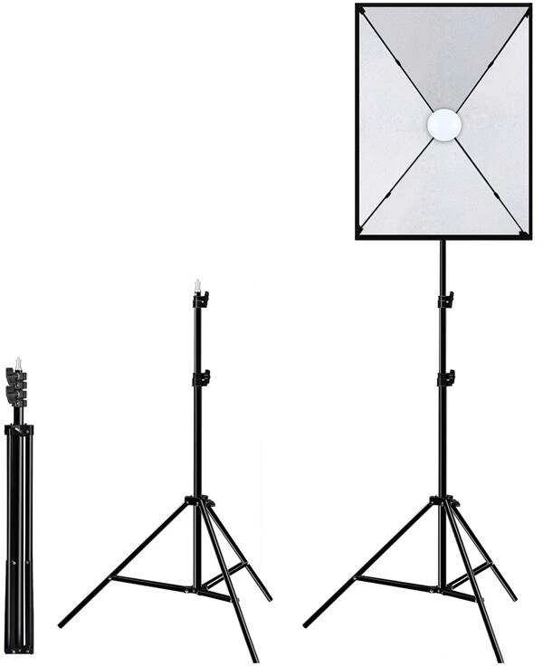 Puluz apšvietimo stovas foto studijai 50x70cm trikojis LED lemputė 1vnt