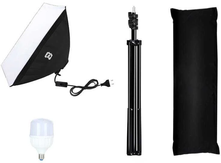 Puluz apšvietimo stovas foto studijai 50x70cm trikojis LED lemputė 1vnt