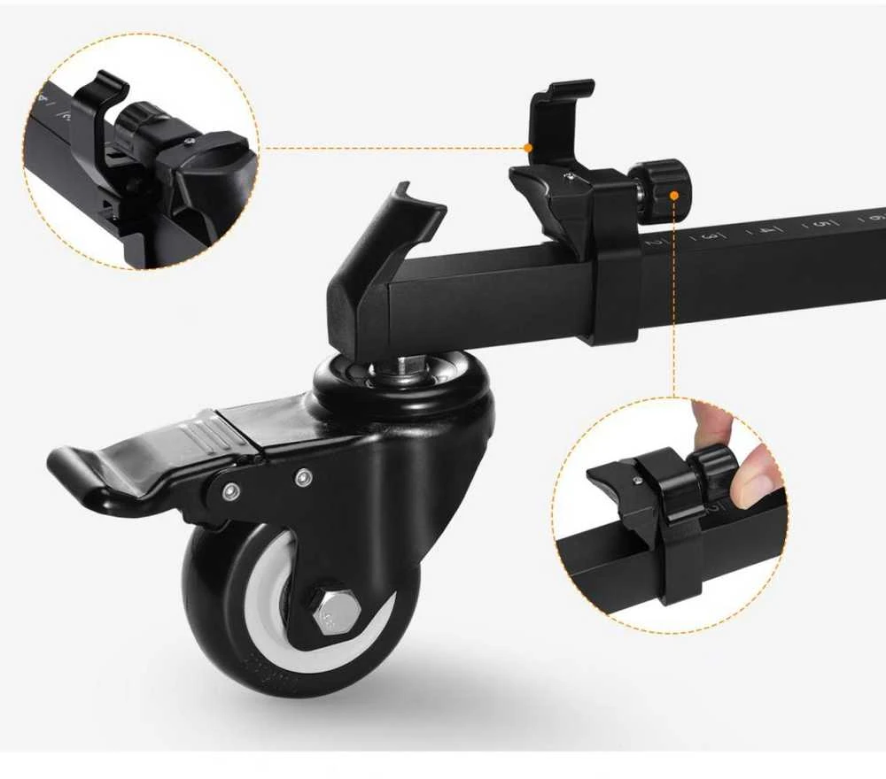 Fotografijos Įranga - K&F Concept MS30 Tripod Dolly 20kg Load 76mm Wheels