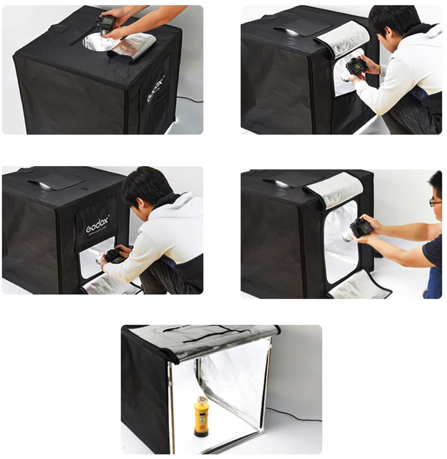 Fotografijos studija - Godox Portable Double Light LED Mini Studio (L60x60x60cm, 5800K, 10000-11000 Lumen)