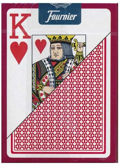 Fournier 818 Linen Finish Pokerio Kortos (Raudona)