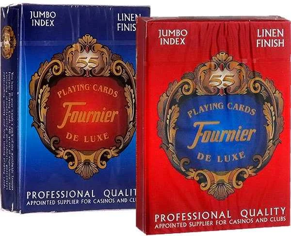Fournier 818 Linen Finish Pokerio Kortos (Raudona)