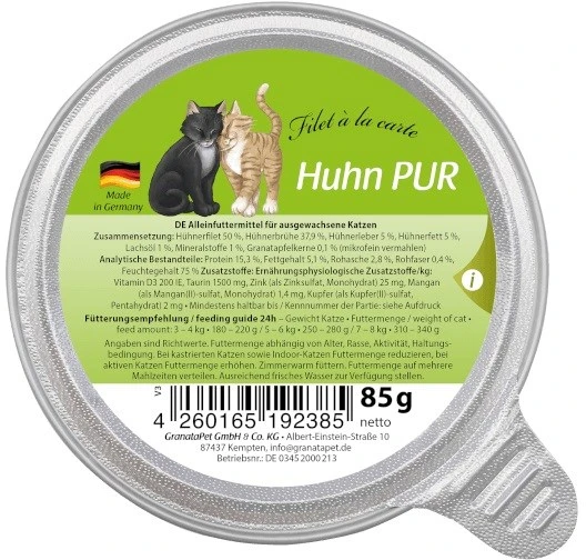 Fox4Pets GRANATAPET Filet á la carte vištiena – šlapias kačių maistas – 85g