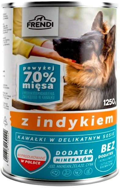 FRENDI su kalakutienės gabaliukais subtiliame padaže - šlapias šunų maistas - 1250g