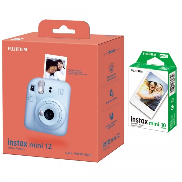 Fujifilm Momentinis fotoaparatas instax mini 12 PASTEL Mėlynas+instax mini glossy (10pl)