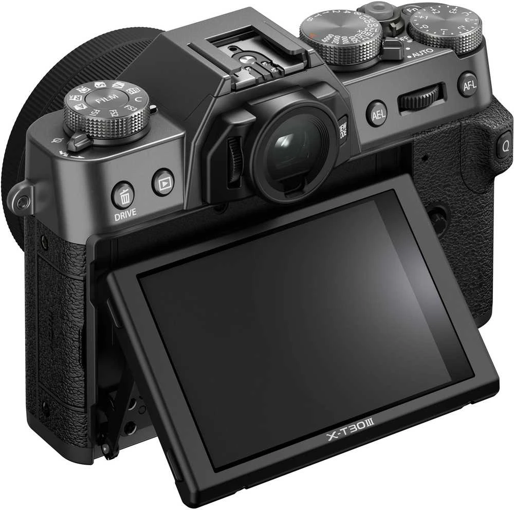Fujifilm X-T30 III + 13-33mm, charcoal sidabrinis